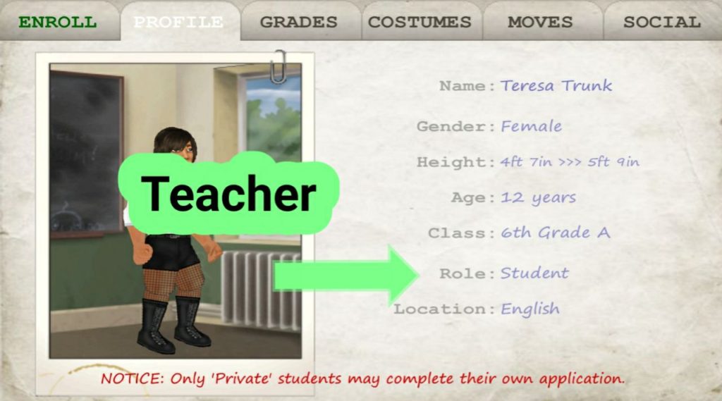 School days game teacher