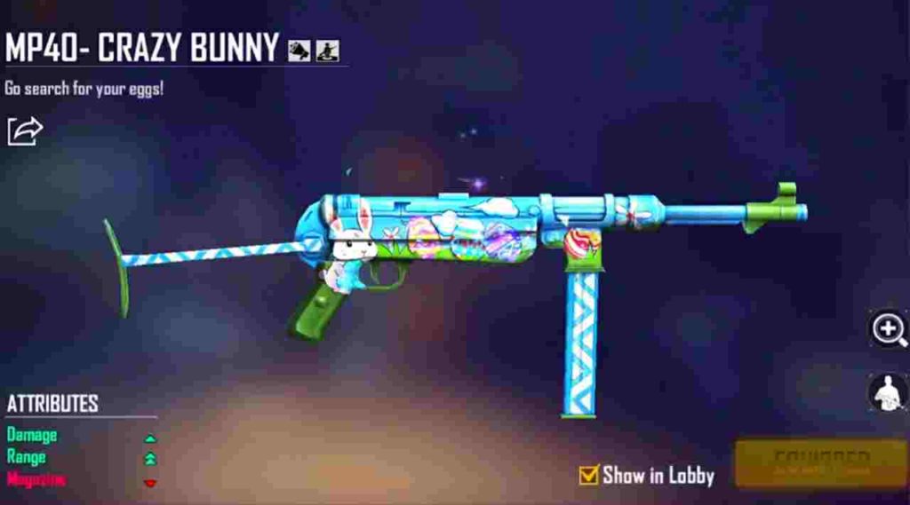 crazy bunny mp40 gun skin