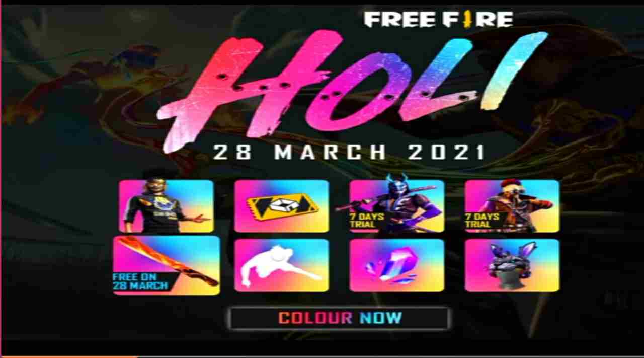 Holi festival in free fire - New Items & free