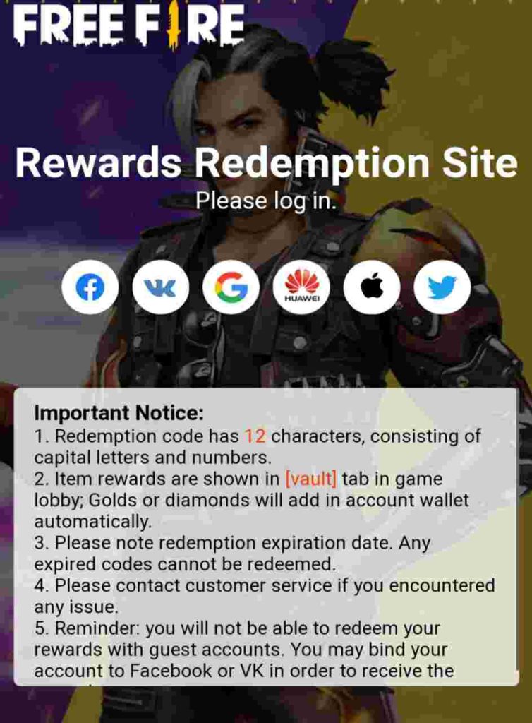 How to use free fire redeem codes?