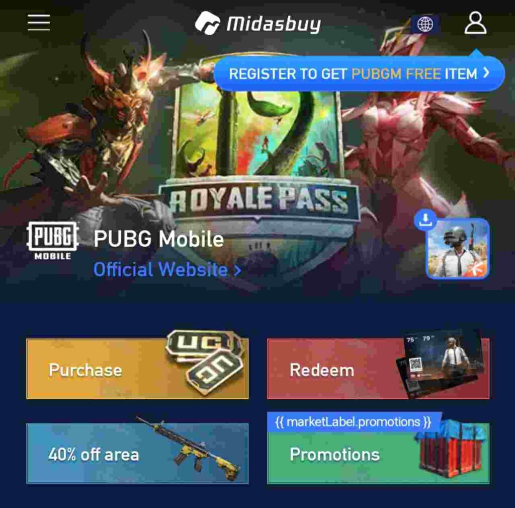 Midas Buy free uc