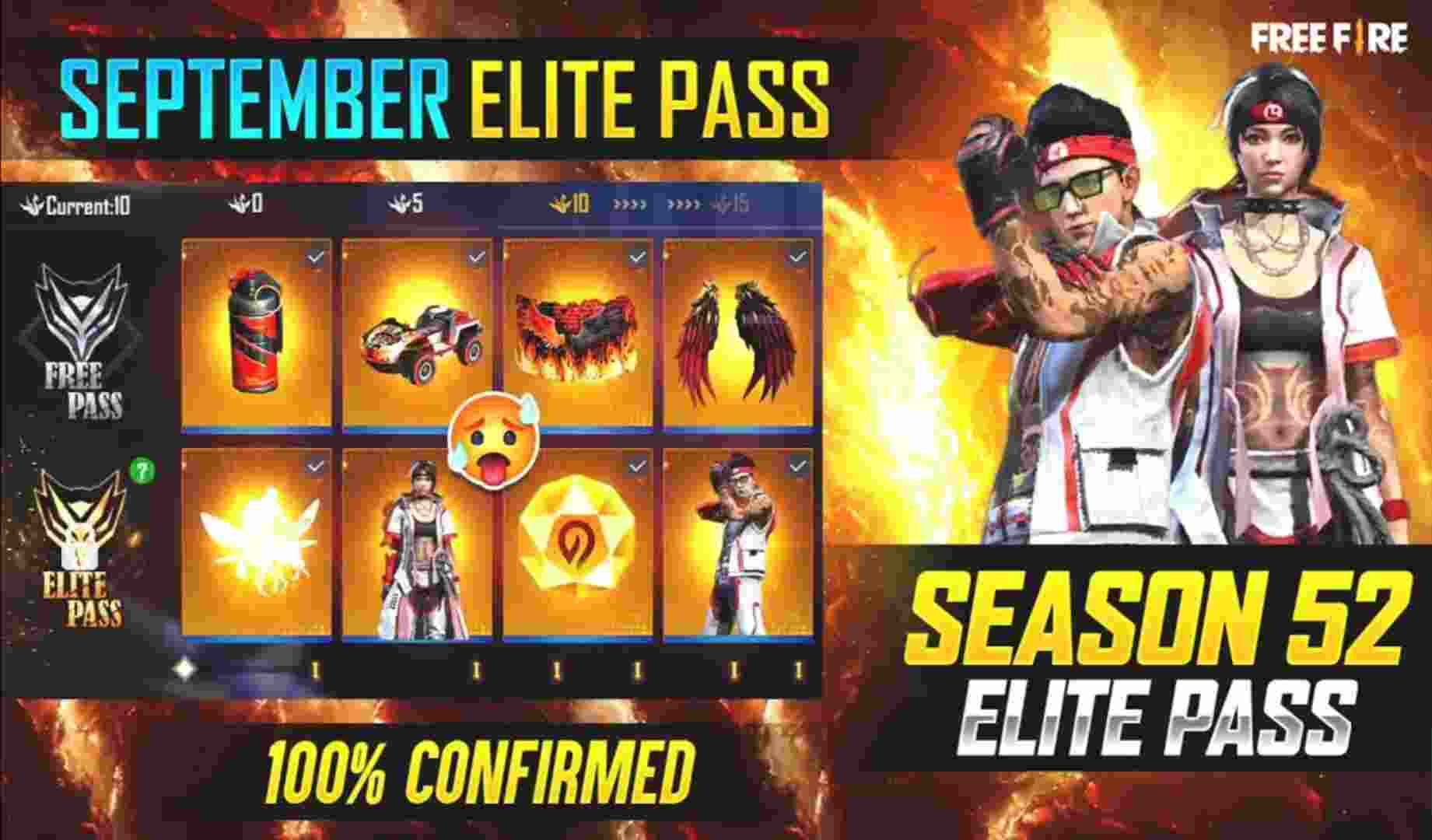 Free Fire New Upcoming Elite Pass In September 2022: Season 52 Release