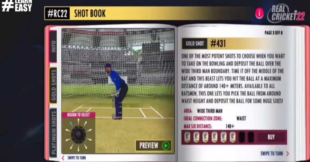 real cricket 22 shot book