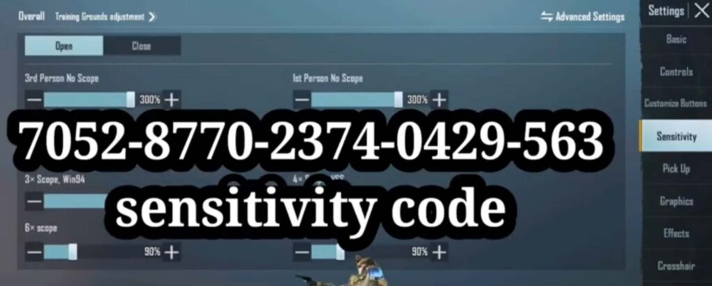 Sensitivity & Controls Code For BGMI