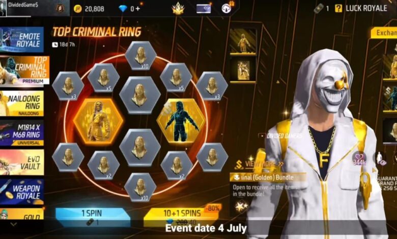 Free Fire Upcoming Events, Rewards and All Information – July 2025